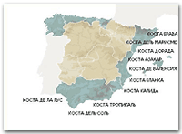 Карта пляжей Испании